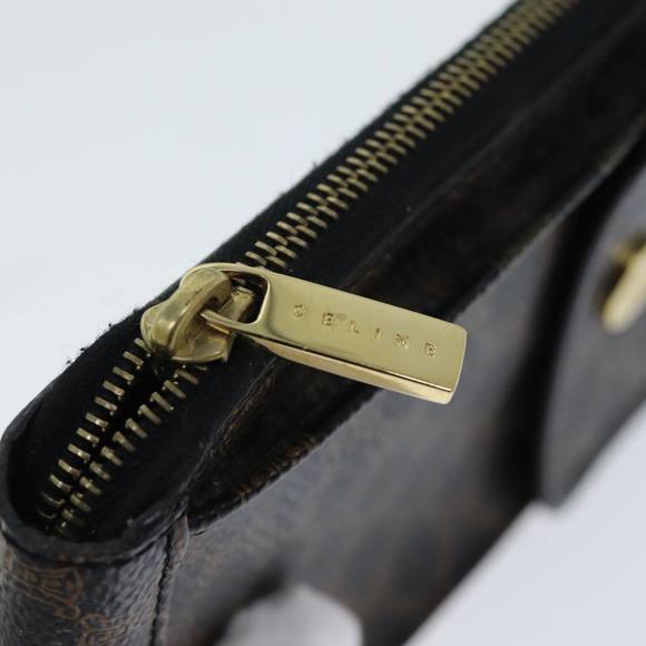 CELINE Macadam Canvas Shoulder Wallet PVC Brown Auth 79811 - Picture 12 of 16